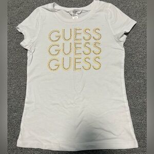 Guess Kids White Tee with Gold Details